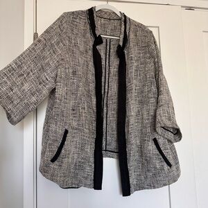 Women's Black and Gray Tweed Jacket
